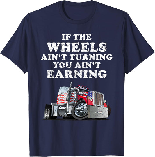 USA Trucker | Funny Truck Driver T-Shirt - T-Shirt | Navy