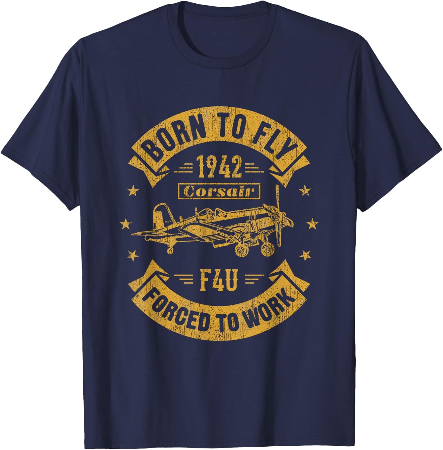 Corsair F4U WW2 Plane Aircraft Aviation Airplane Gift T-Shirt - T-Shirt | Navy