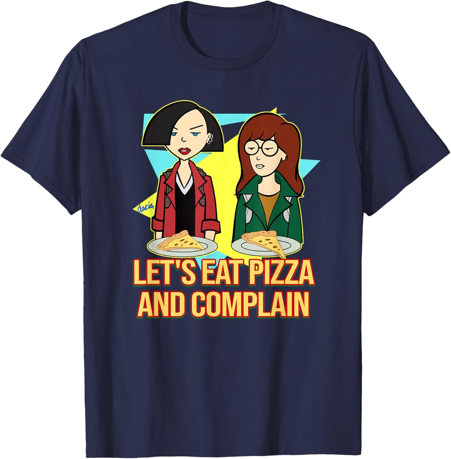 Daria & Jane - Let's Eat Pizza and Complain T-Shirt - T-Shirt | Navy