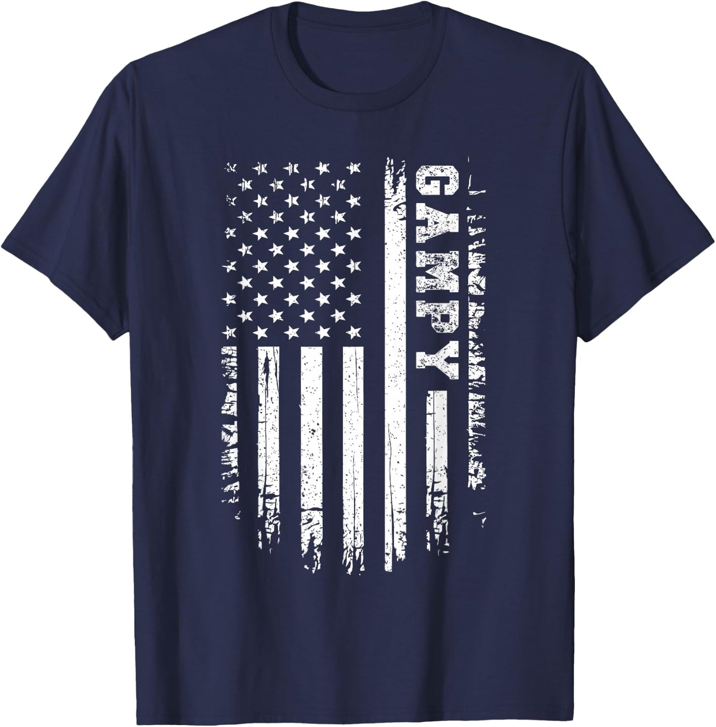 Vintage Gampy American Flag 4th of July USA Retro T-Shirt - T-Shirt | Navy