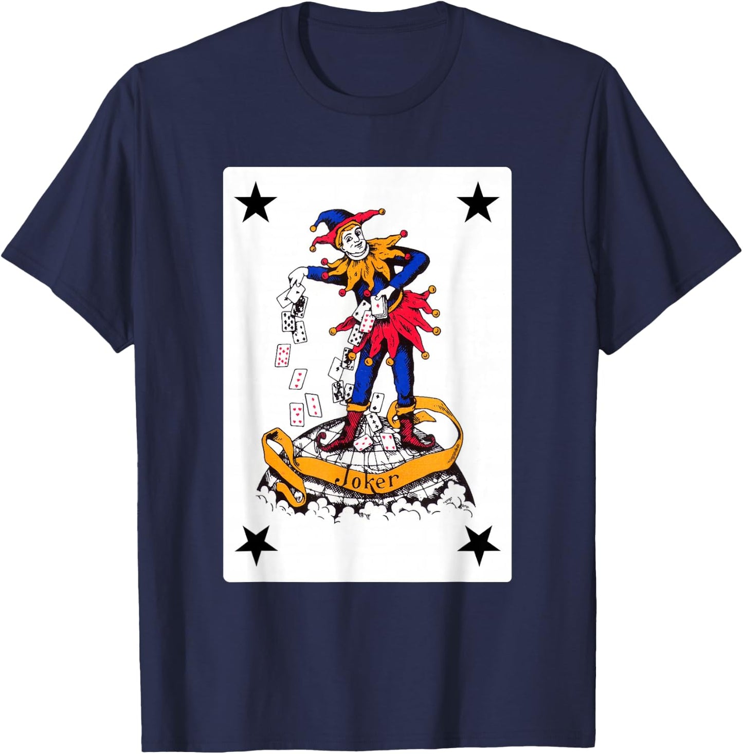 Vintage Joker Playing Card Retro Clown Group Costume T-Shirt - T-Shirt | Navy