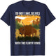 Yellowstone Park Do Not Take Selfies With Fluffy Bison Cows T-Shirt - T-Shirt | Navy