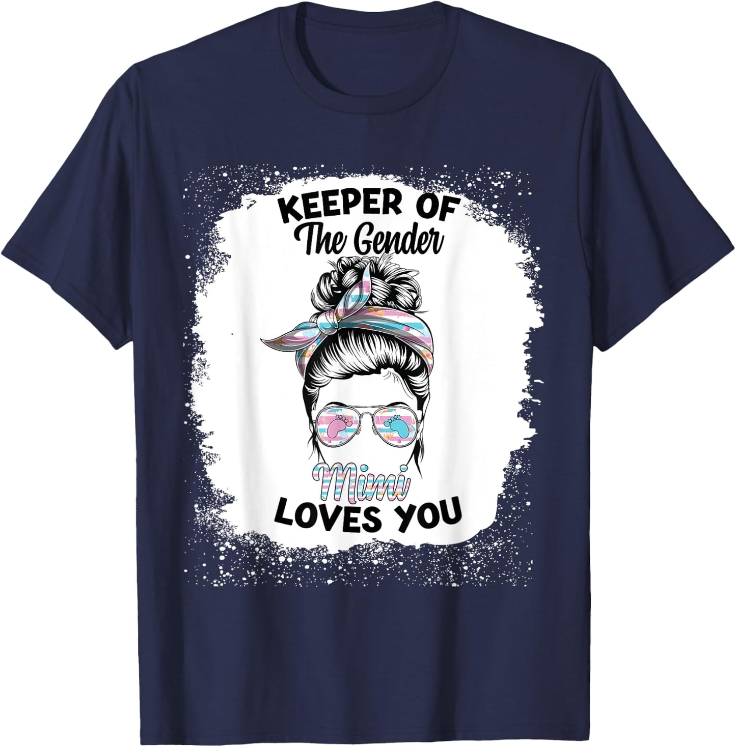 Keeper Of The Gender Reveal Mimi Baby Announcement Party T-Shirt - T-Shirt | Navy