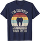 Vintage Retro I'm Silently Judging Your Teeth Dentist Dental T-Shirt - T-Shirt | Navy