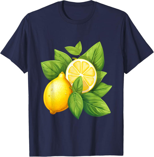 Lemon Citrus Fruit Cute Graphic T- , Women, and Kids T-Shirt - T-Shirt | Navy