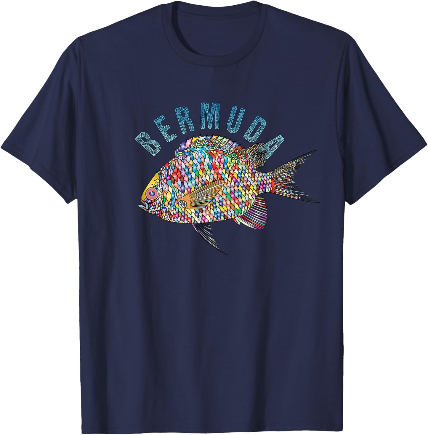 Bermuda Beach Design / Souvenir Illustration T-Shirt - T-Shirt | Navy