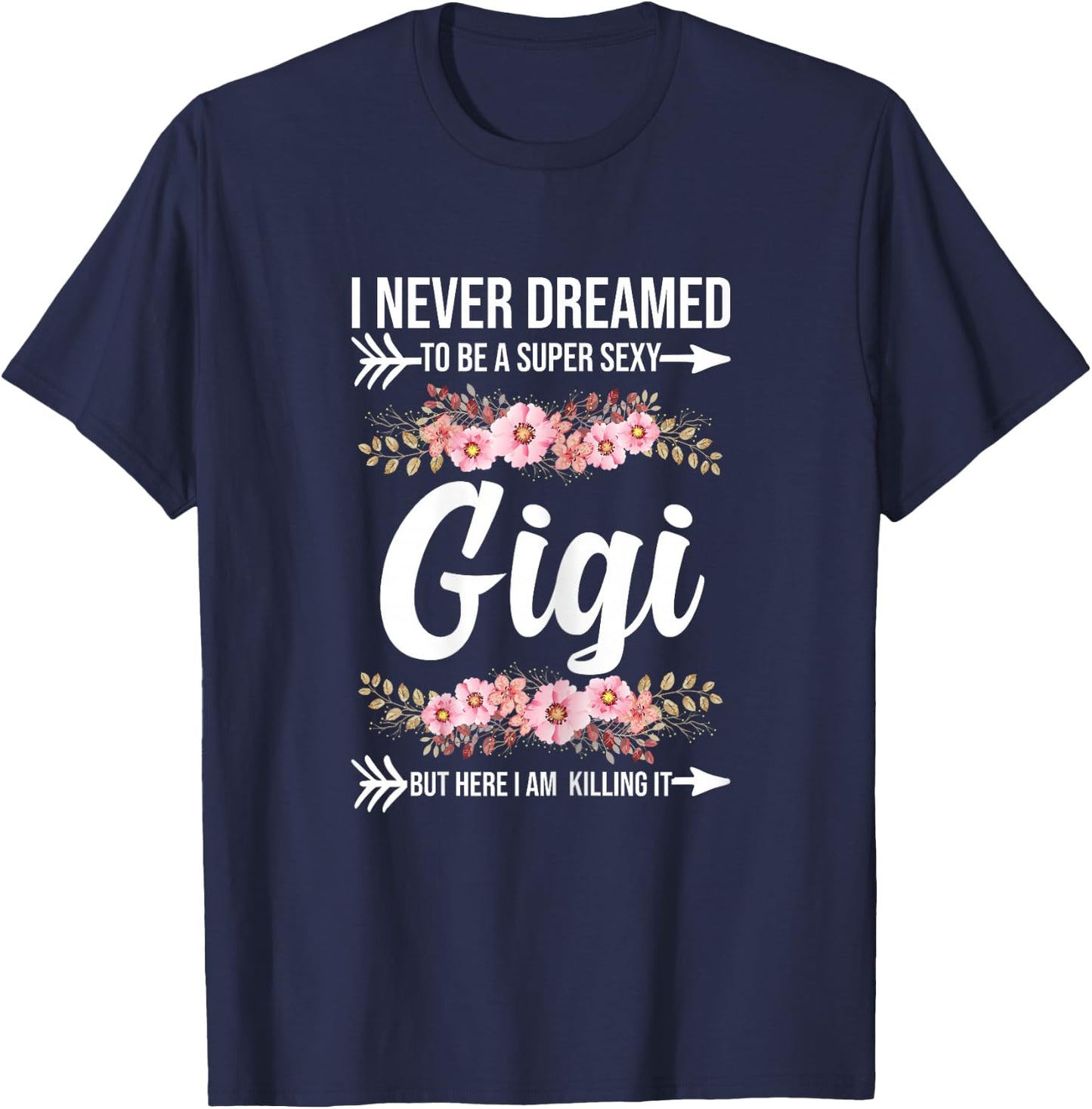 Gigi Gift Women's Sexy Classic Fit Lace - Black, X-Small T-Shirt - T-Shirt | Navy