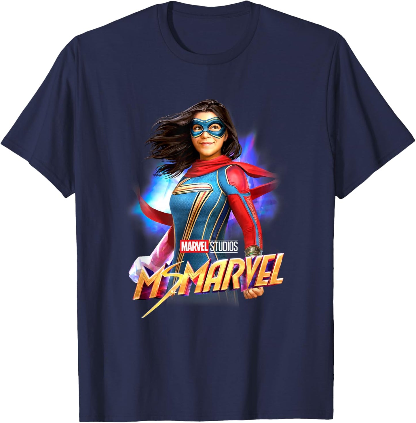 Marvel Ms. Marvel Bright Hero Poster T-Shirt - T-Shirt | Navy