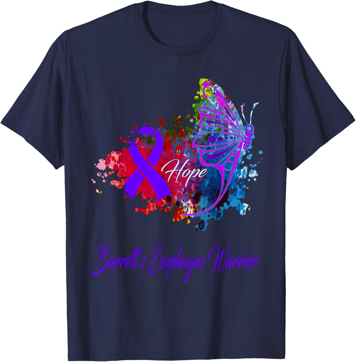 Barrett's Esophagus Awareness T-Shirt - T-Shirt | Navy