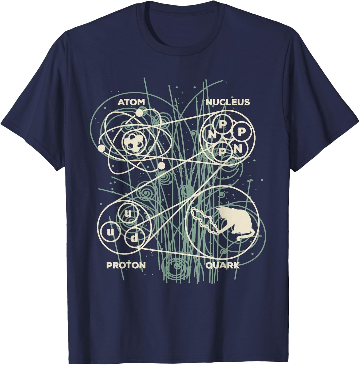 Quantum Mechanics String Theory - Neutrinos Photon Physicist T-Shirt - T-Shirt | Navy