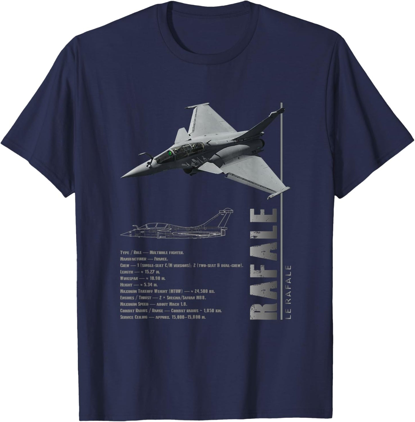 Rafale Jet Fighters-Spec T-Shirt - T-Shirt | Navy