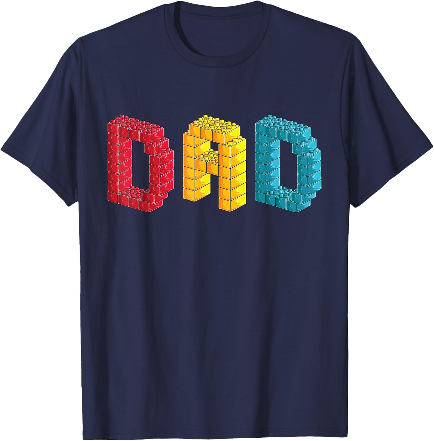 Dad Master Builder Building Bricks Blocks Family Set Parents T-Shirt - T-Shirt | Navy
