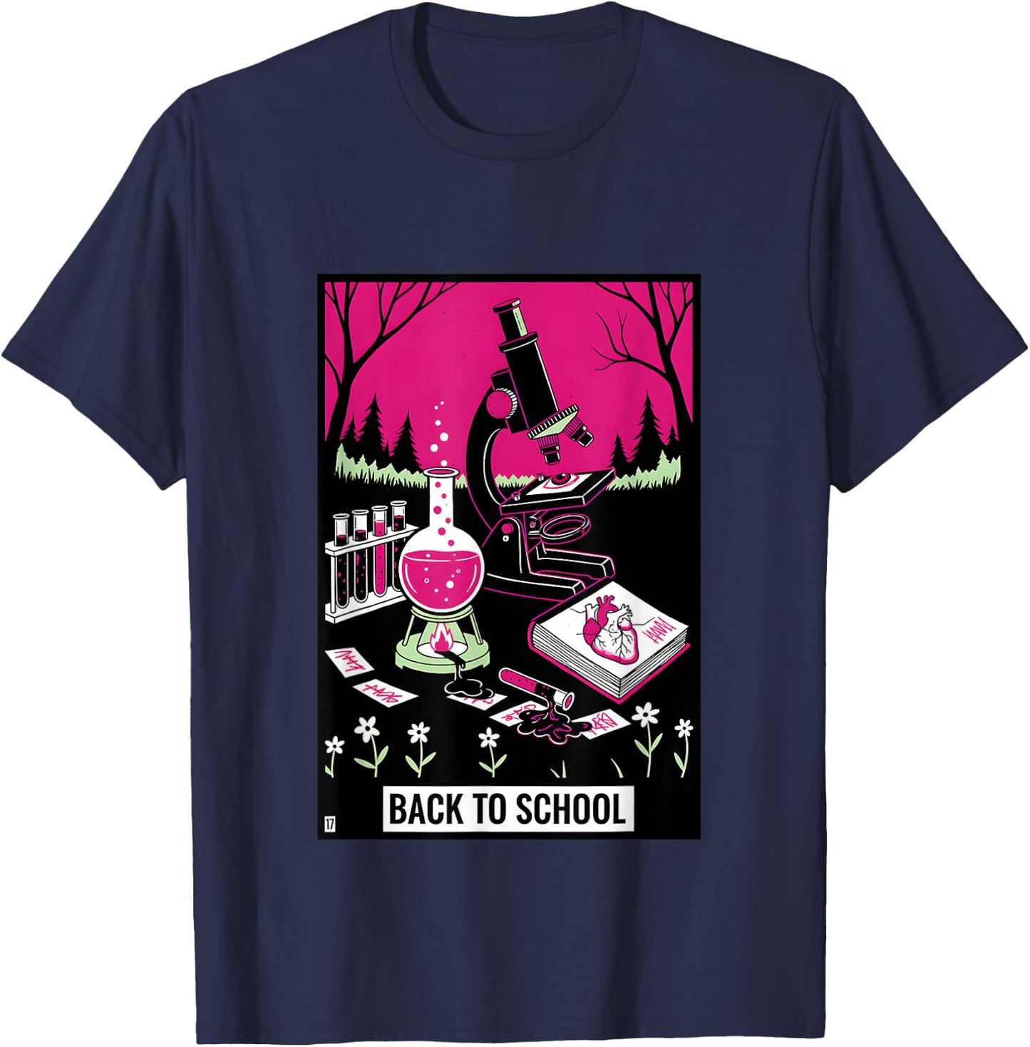 Spooky Science Lab Back to School Biology Goth T-Shirt - T-Shirt | Navy