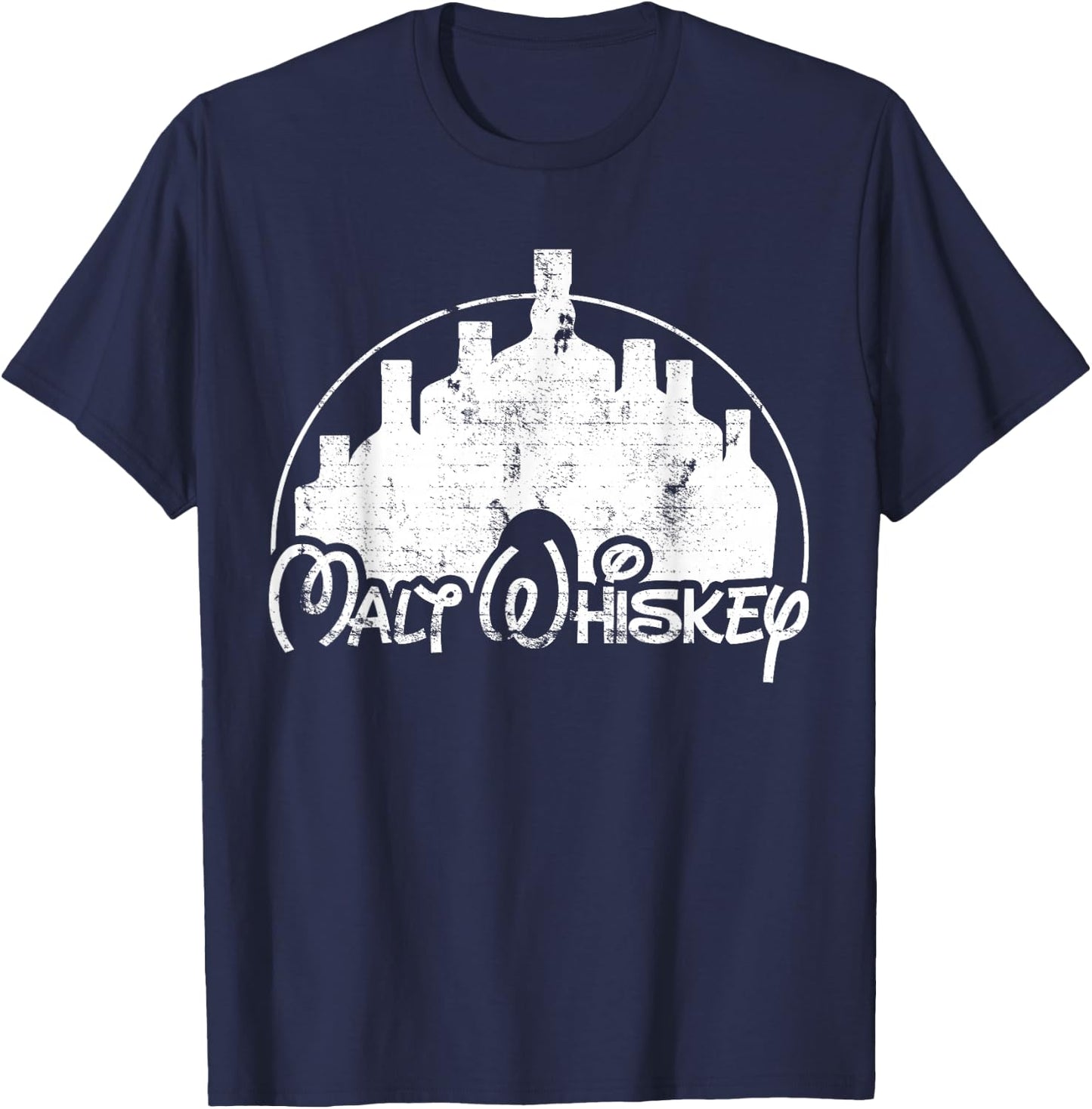 Malt Whiskey, Scotch Or Bourbon Lover - Funny Parody T-Shirt - T-Shirt | Navy