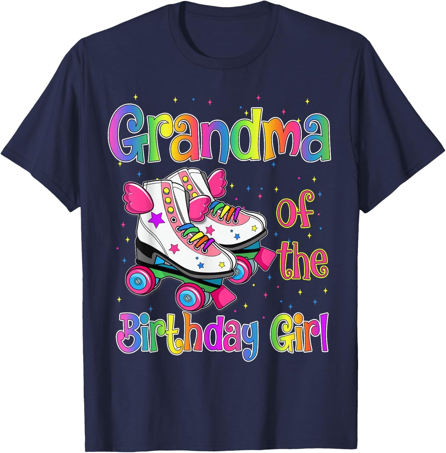 Grandma Birthday Rolling Skate Birthday Family Party T-Shirt - T-Shirt | Navy