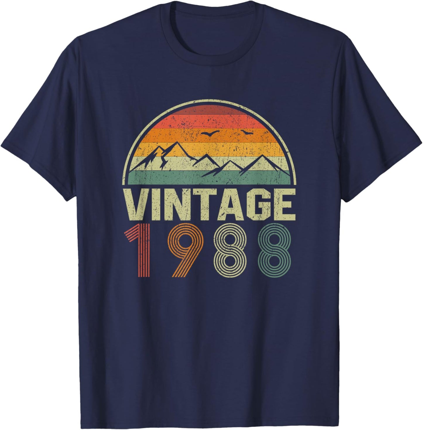 Classic 37th Birthday Gift Vintage 1988 T-Shirt - T-Shirt | Navy