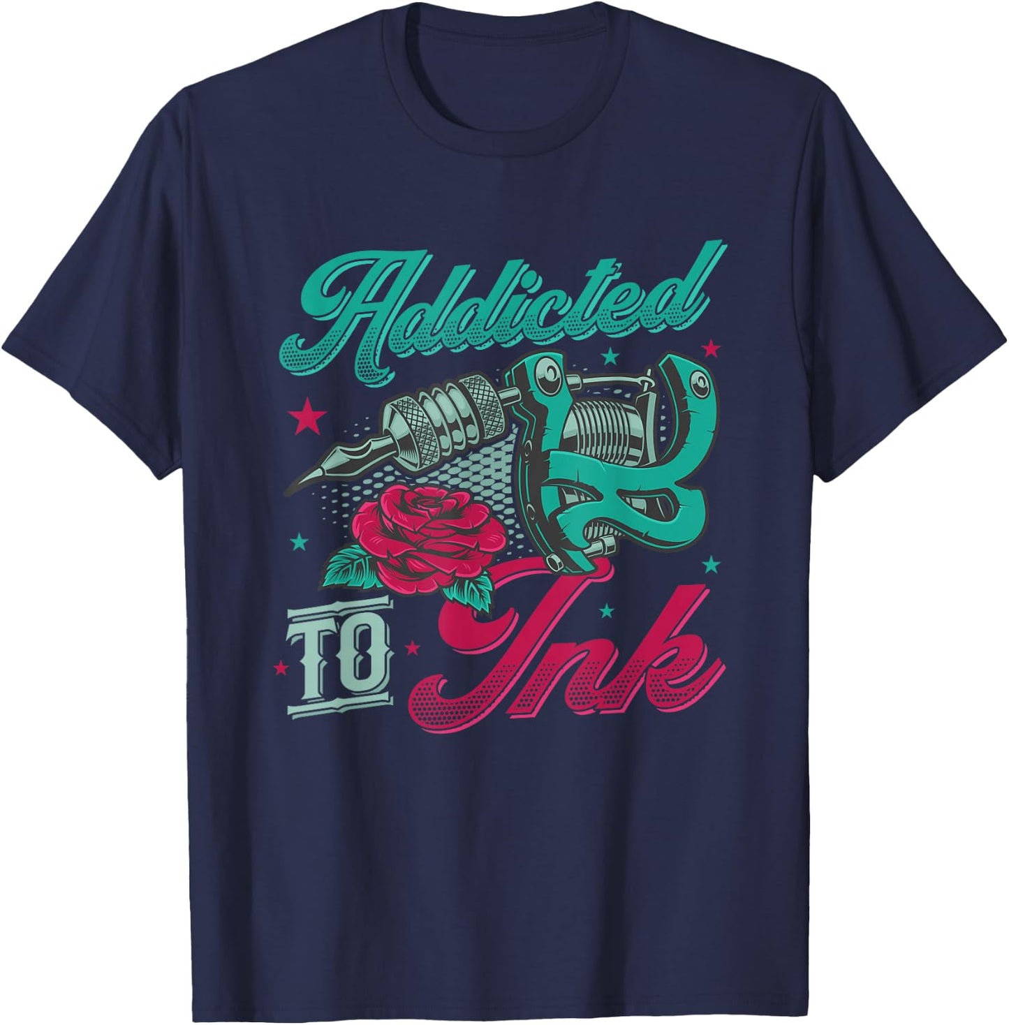 Addicted To Ink Tattoo Artist Inked T-Shirt - T-Shirt | Navy