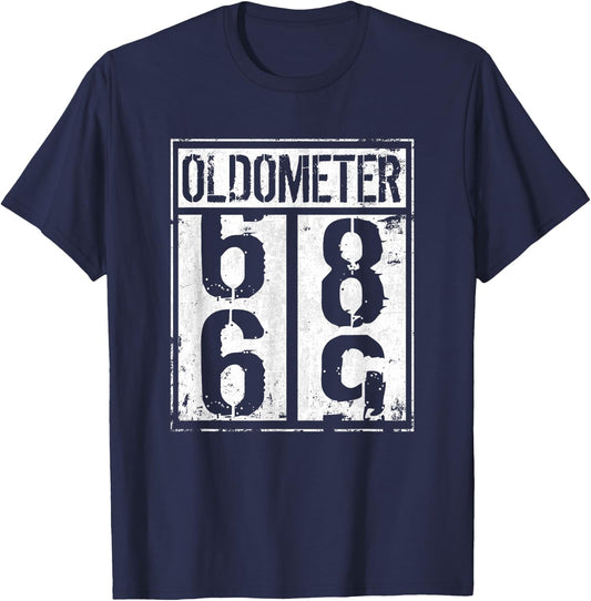 Oldometer 69th Birthday 68-69 Years Old Joke T-Shirt - T-Shirt | Navy