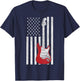 Patriotic American Flag Electric Guitar T-Shirt - T-Shirt | Navy