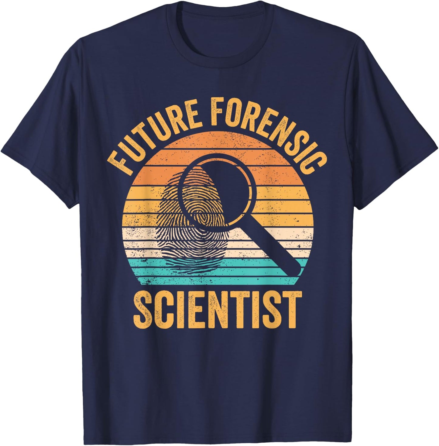 Funny Forensic Scientist Forensic Science Gifts Future Forensic Scientist Forensics Evidence Technician Black -Adults Small Modern Classic Fit Short Sleeve T-Shirt - T-Shirt | Navy