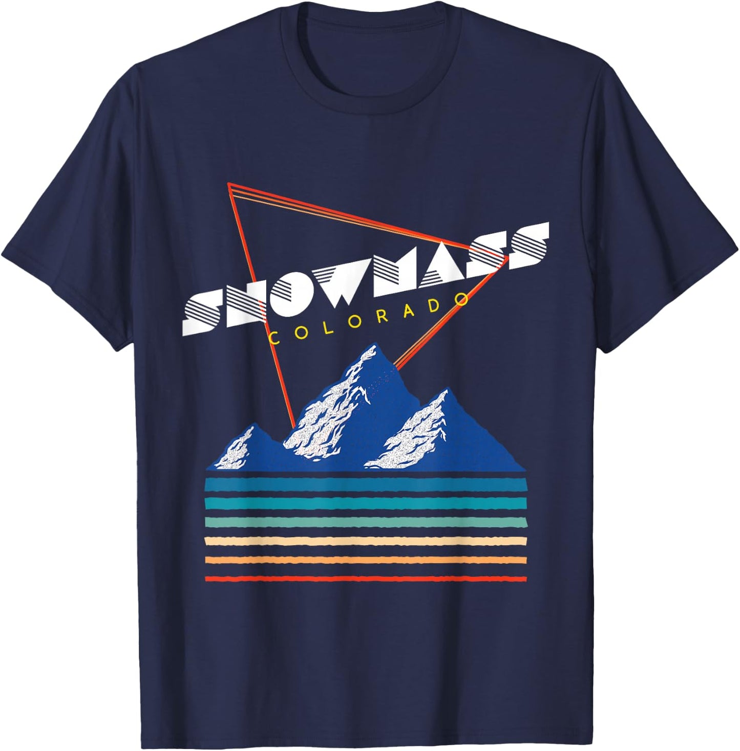 Snowmass Colorado - USA Ski Resort 1980s Retro Shirt T-Shirt - T-Shirt | Navy