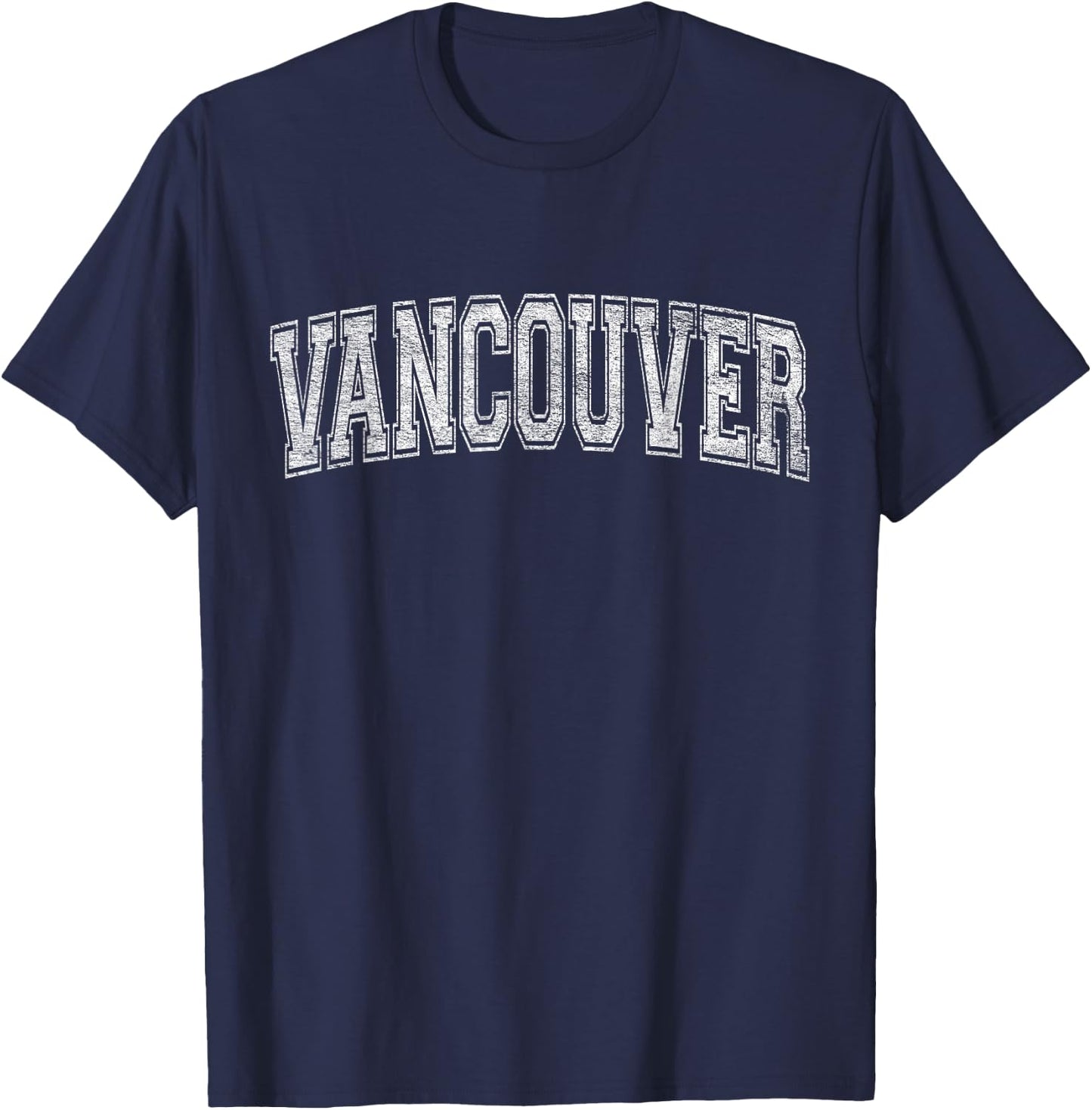 Vancouver Canada Varsity Style Text Sporty Athletic Jersey T-Shirt - T-Shirt | Navy