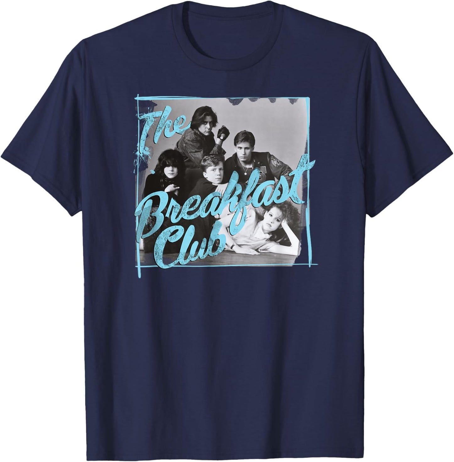 Breakfast Club Group Album Cover Distressed Graphic T-Shirt - T-Shirt | Navy