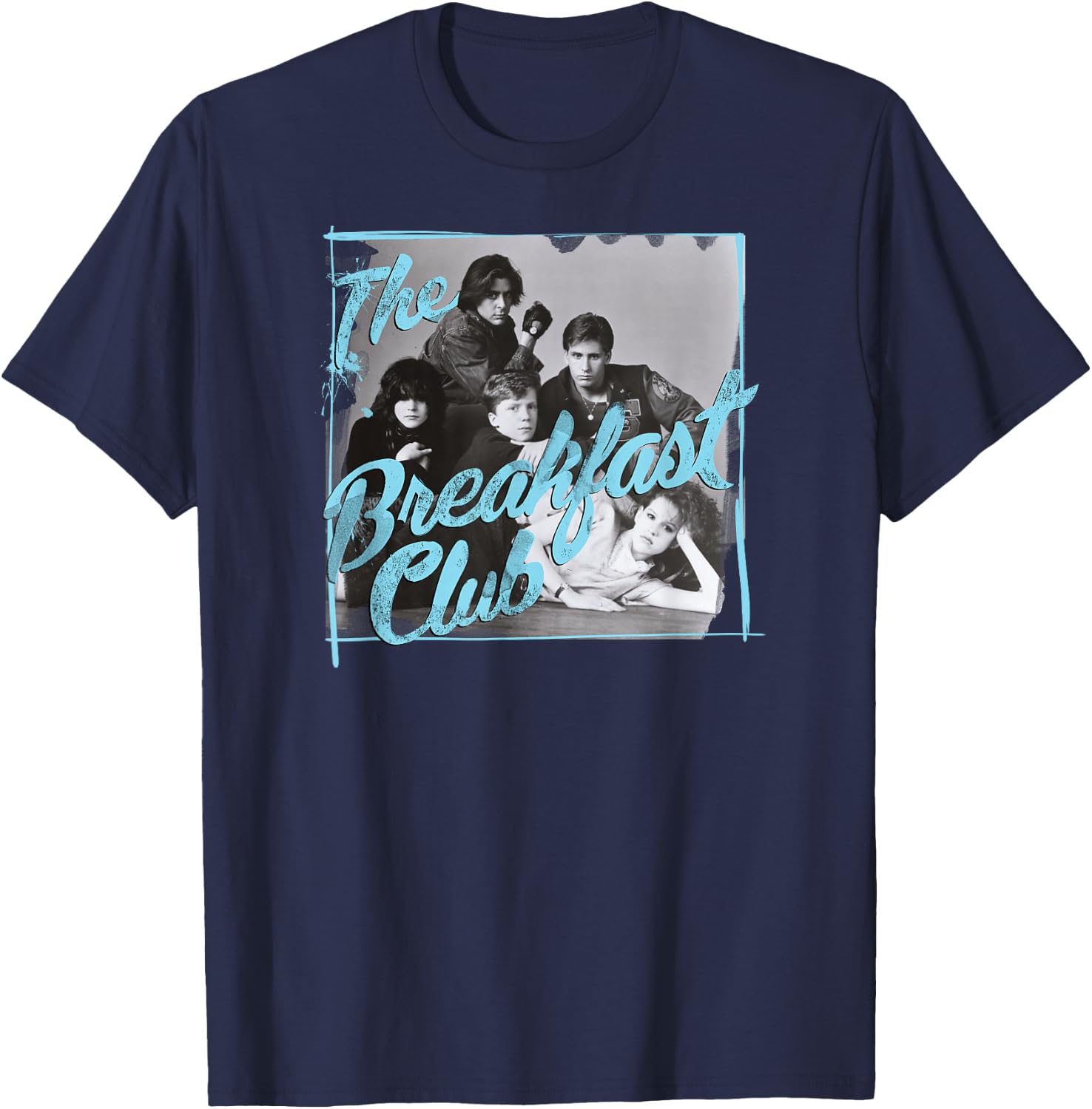 Breakfast Club Group Album Cover Distressed Graphic T-Shirt - T-Shirt | Navy
