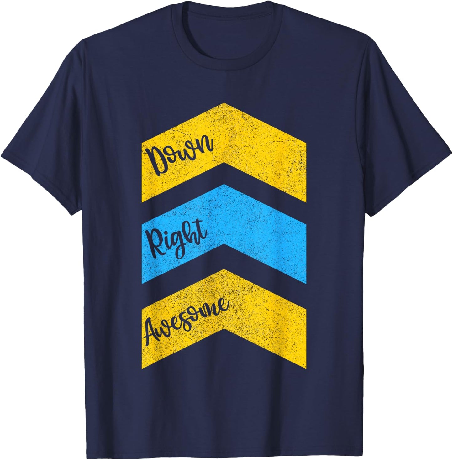 Down Right Awesome Kid Shirt, World Down Syndrome Awareness T-Shirt - T-Shirt | Navy