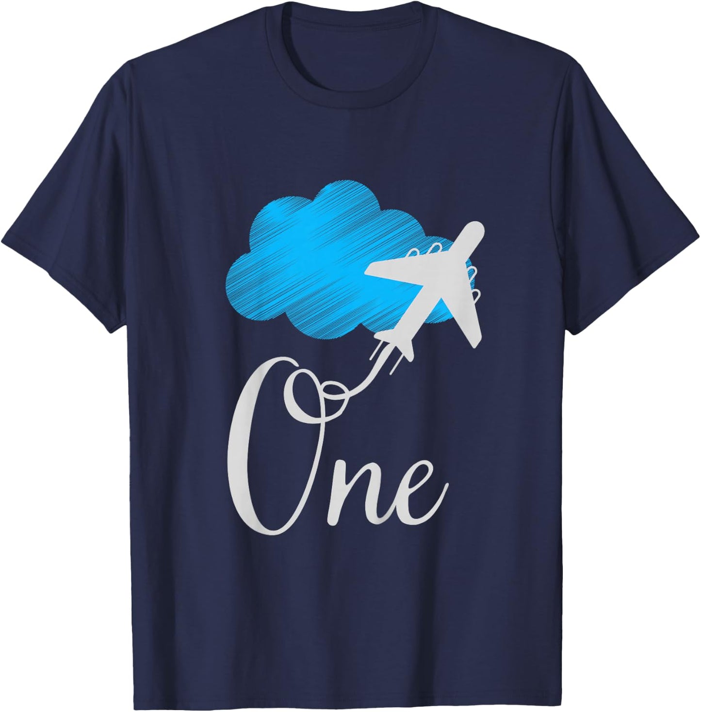 1 year old Birthday Airplane Shirt. Boy 1st birthday T-Shirt - T-Shirt | Navy