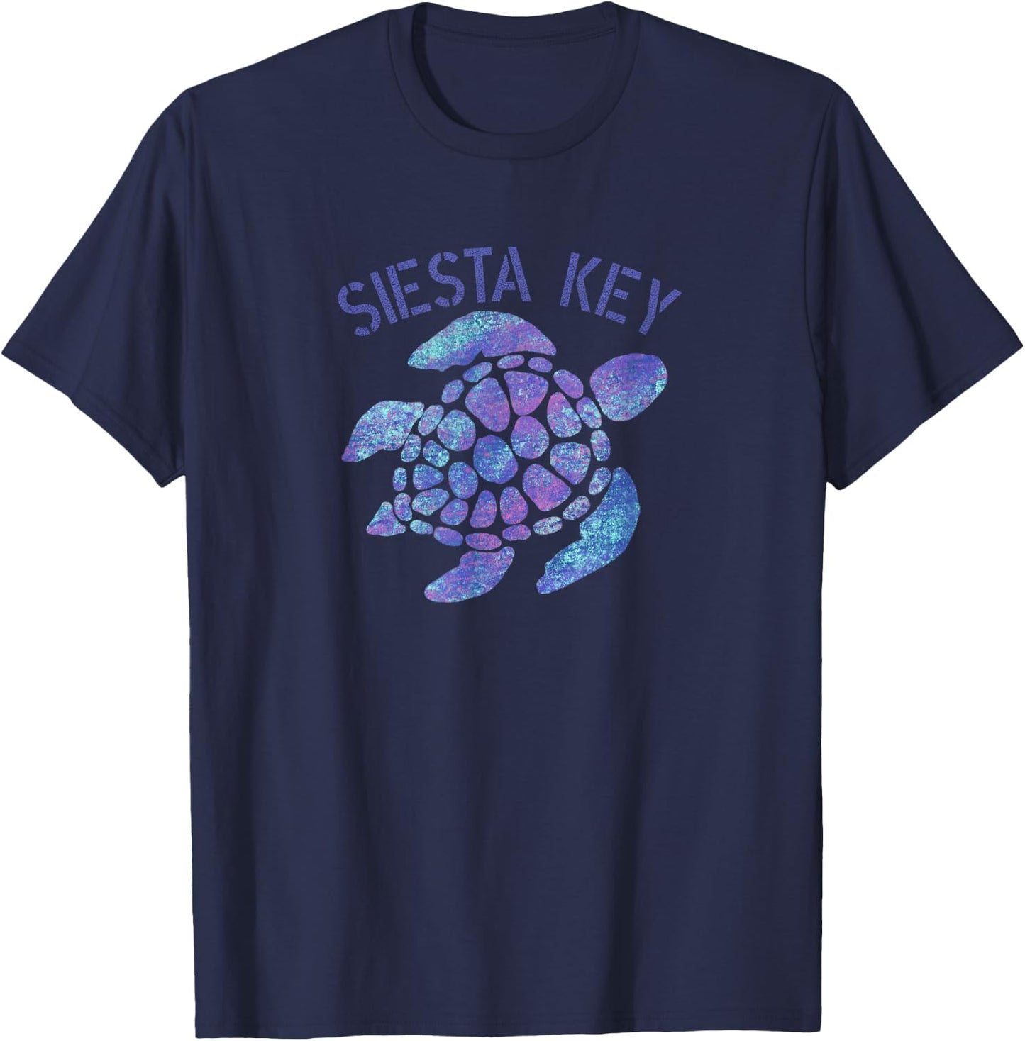Siesta Key, Florida Beach Design / Souvenir Illustration T-Shirt - T-Shirt | Navy