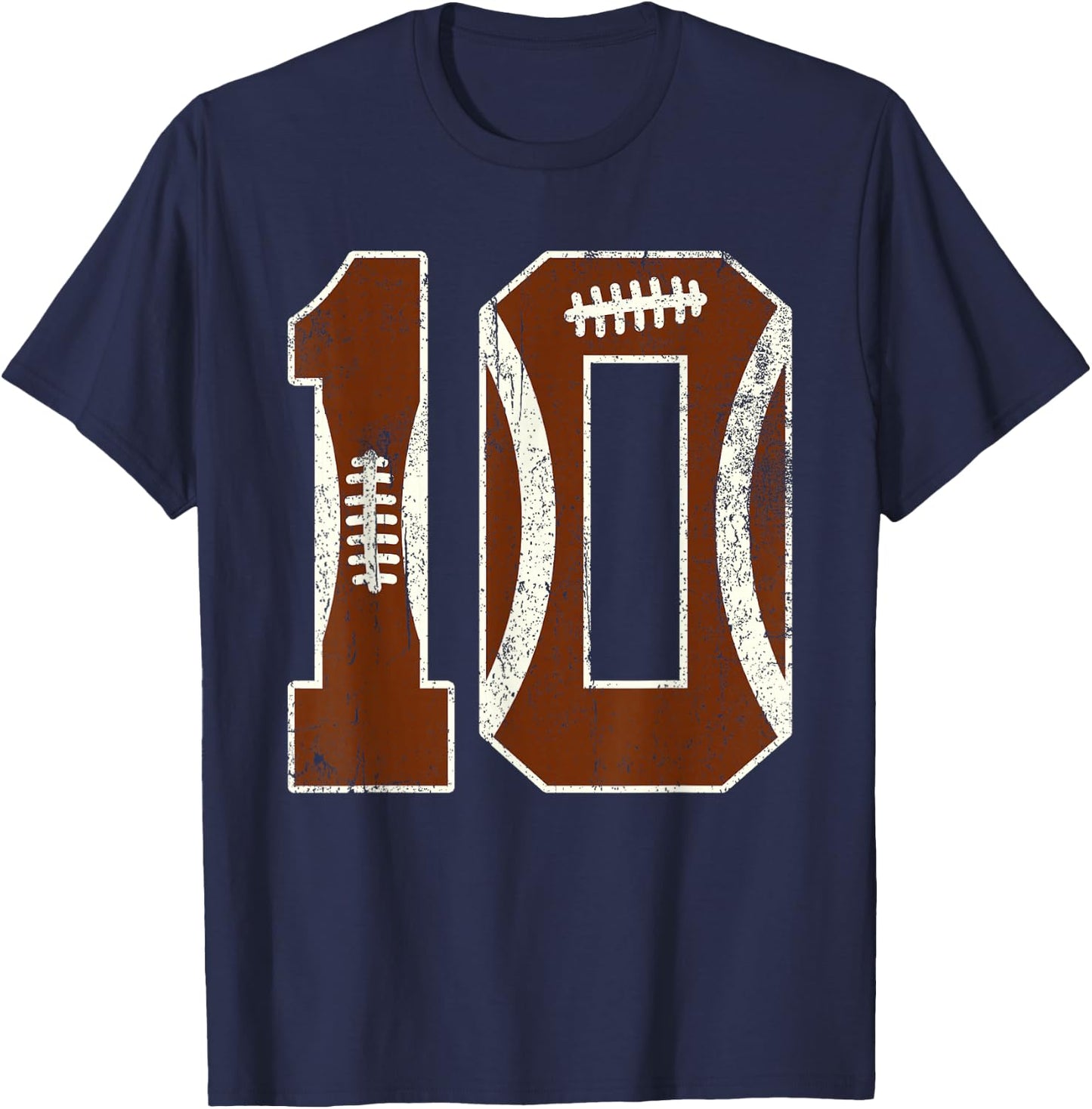 10th Birthday Football Lovers Bdy Boy 10 Year Old Girl T-Shirt - T-Shirt | Navy