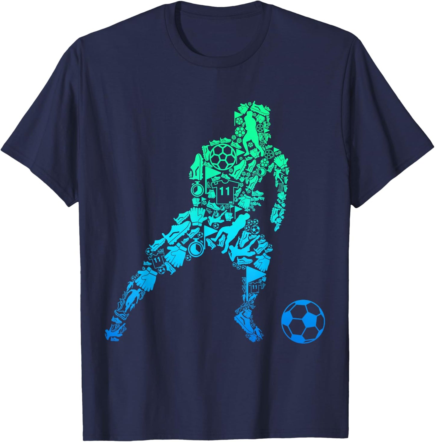 Children's Boys' Football Player T-Shirt - T-Shirt | Navy