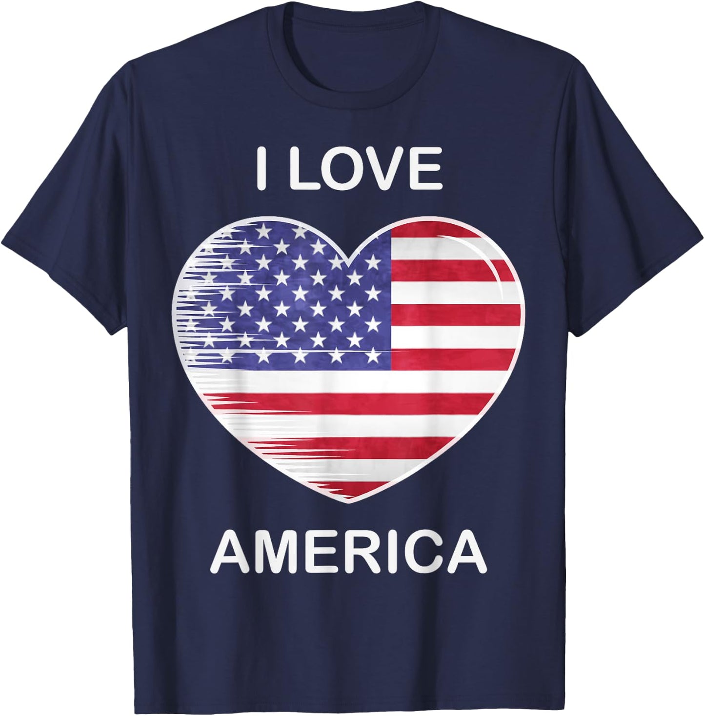 I Love America, My Home, My Country, Heart USA T-Shirt - T-Shirt | Navy