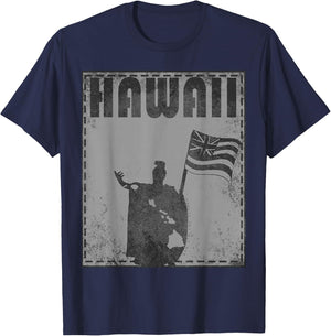 Hawaii King Kamehameha RS(black) by Hawaii Nei All Day T-Shirt - T-Shirt | Navy