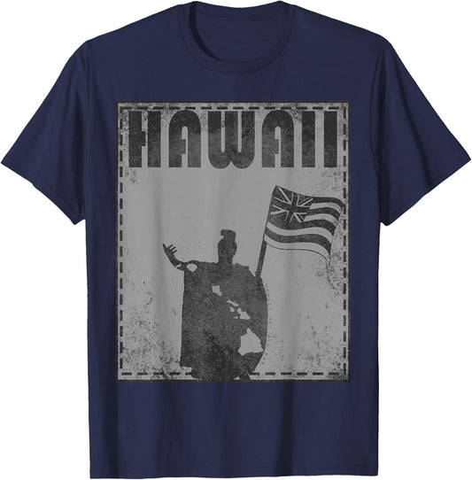 Hawaii King Kamehameha RS(black) by Hawaii Nei All Day T-Shirt - T-Shirt | Navy