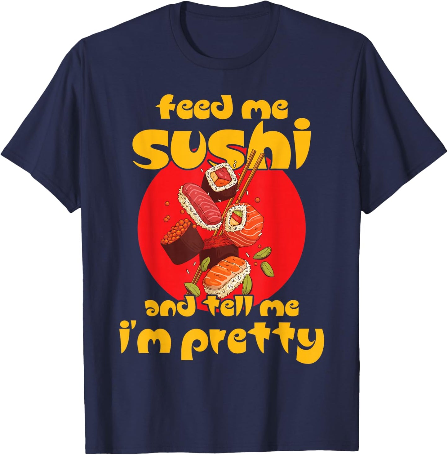 Japan sushibar diner wasabi temaki sushiman daikon T-Shirt - T-Shirt | Navy