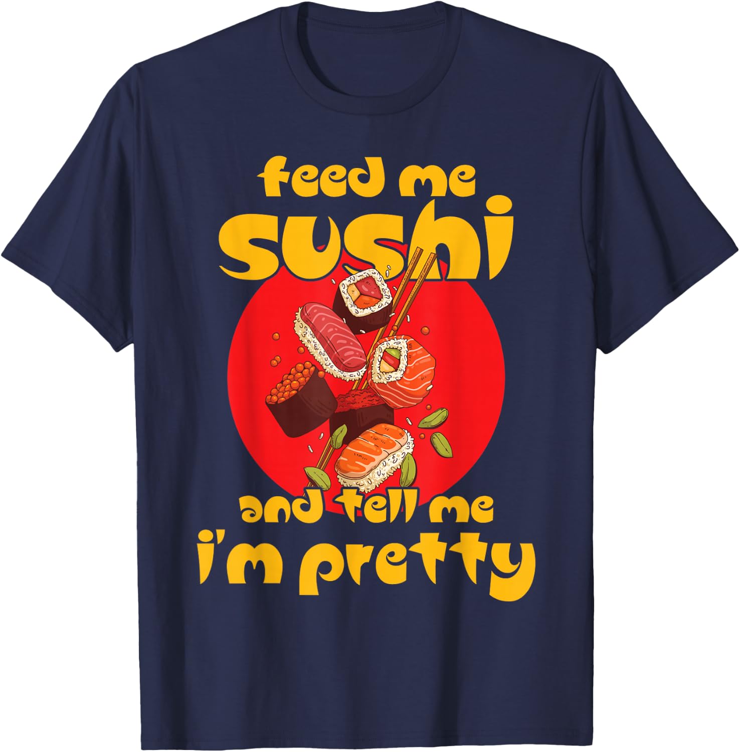 Japan sushibar diner wasabi temaki sushiman daikon T-Shirt - T-Shirt | Navy