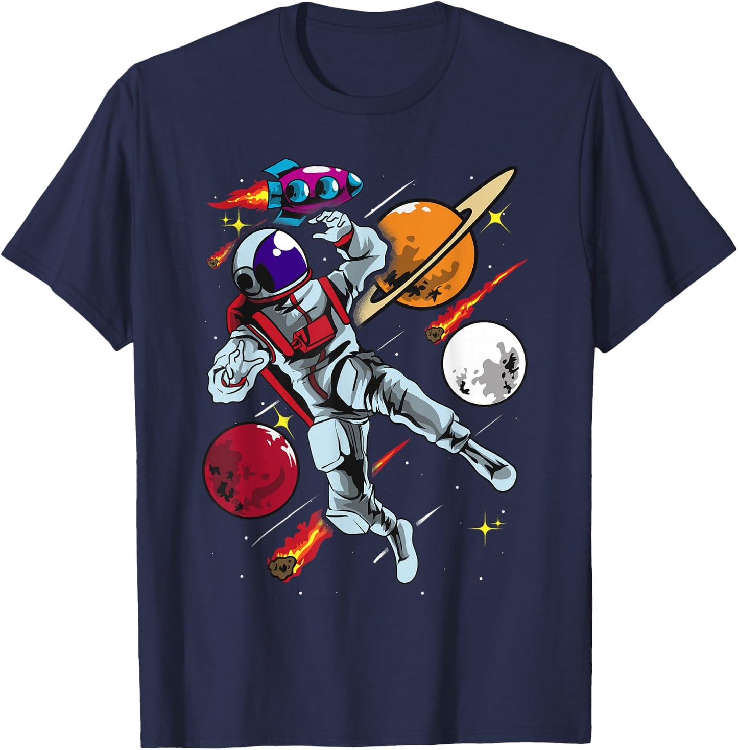 Astronaut Shirt Outer Space Gift Men Women Boys Girls T-Shirt - T-Shirt | Navy