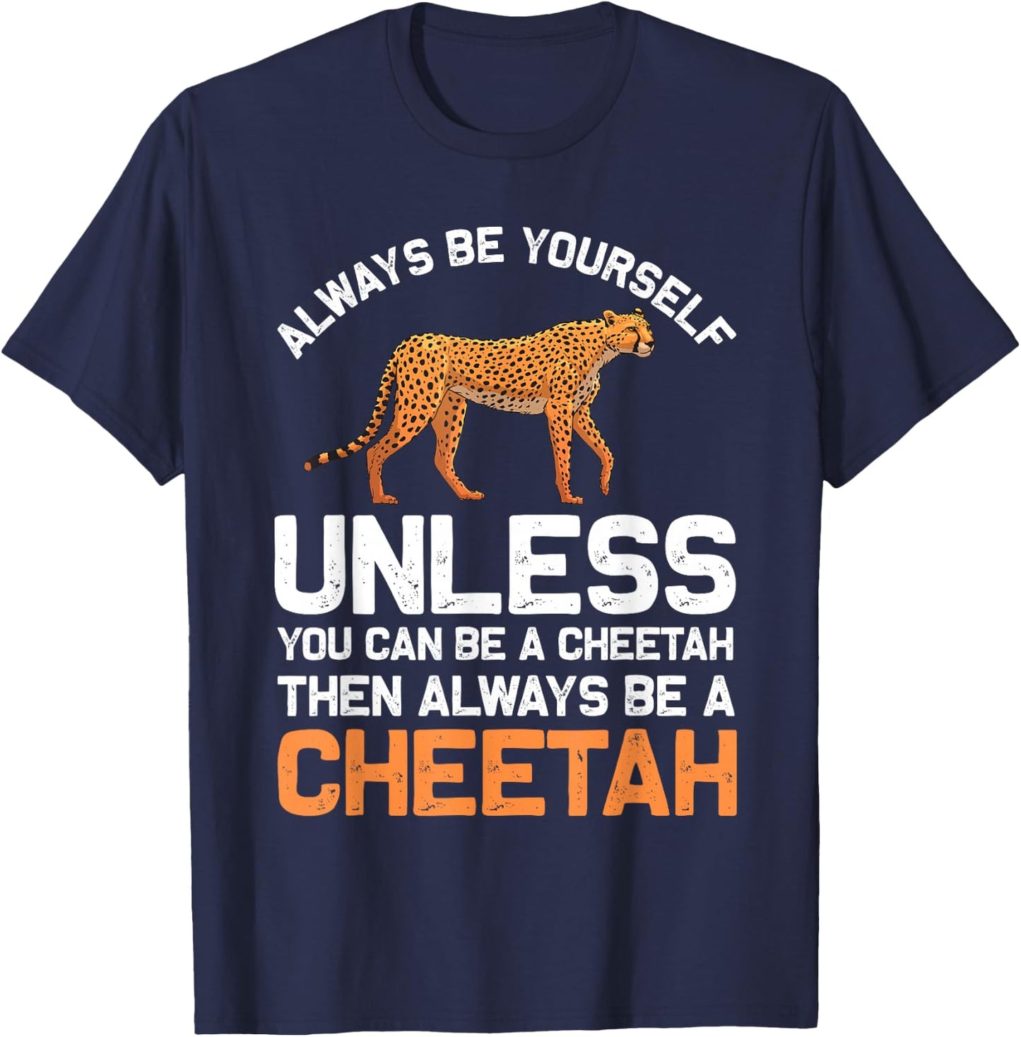 Funny Cheetah Design for Boys Girls Safari Wildlife Leopard T-Shirt - T-Shirt | Navy
