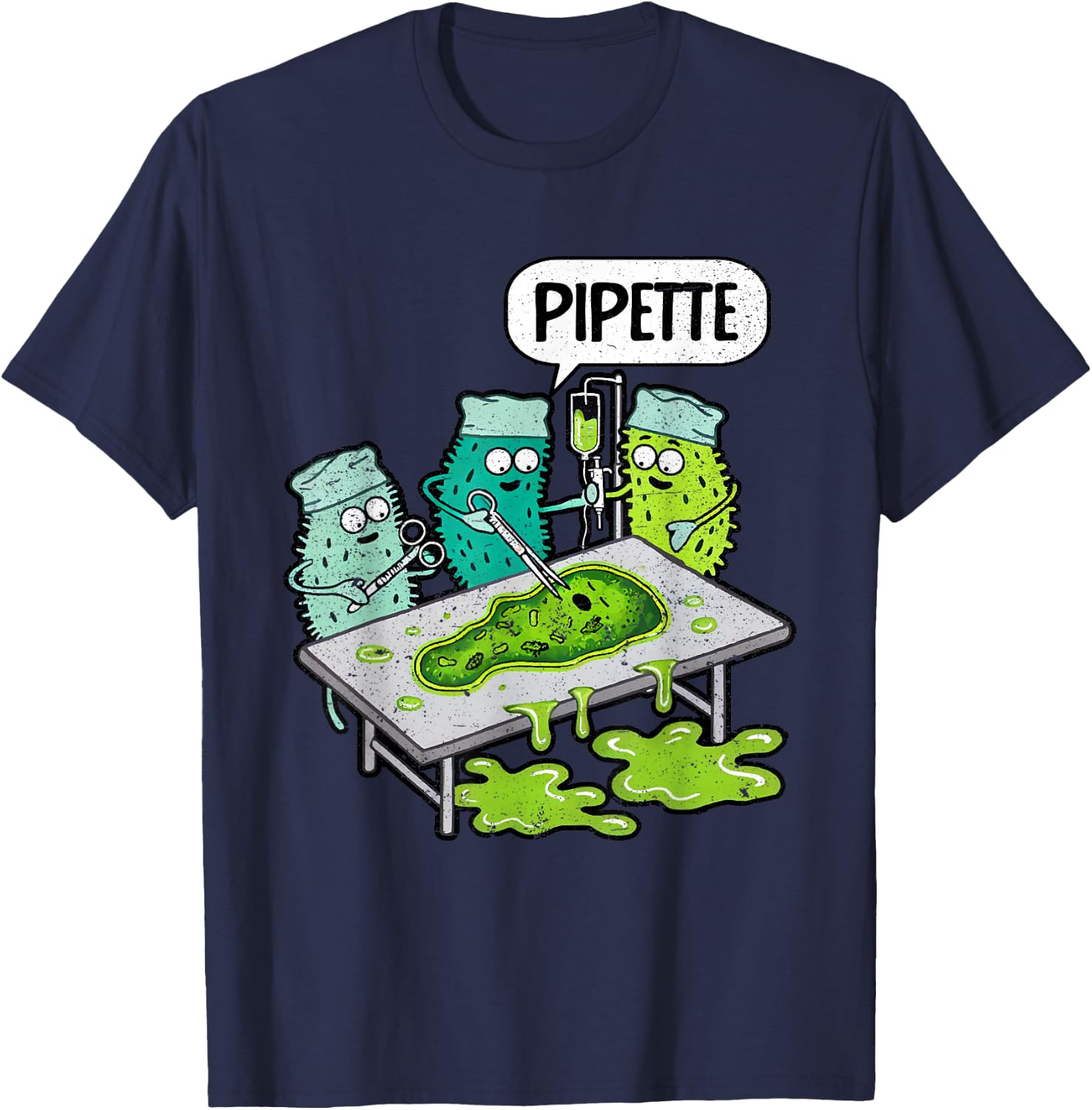 Microbiologist Gifts & Microbiology Lab -Adult Black Small Short Sleeve Classic Fit Modern Fun Microbiology Lab Scientist T-Shirt - T-Shirt | Navy