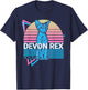 Devon Rex Cat Retro T-Shirt - T-Shirt | Navy