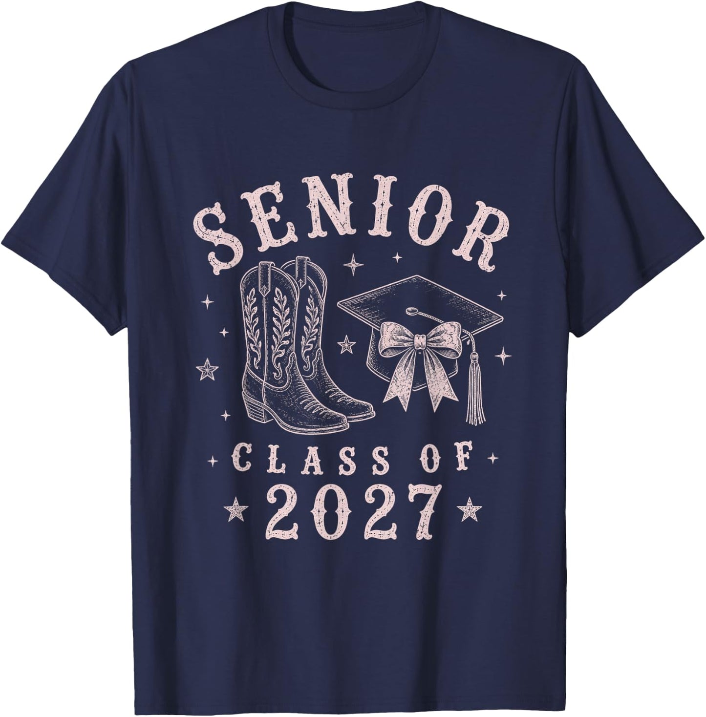 Western Class of 2027 Girls Senior 27 Graduation T-Shirt - T-Shirt | Navy