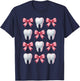 Cute Pink Coquette Bow Teeth Dentist Squad Dental Assistant T-Shirt - T-Shirt | Navy