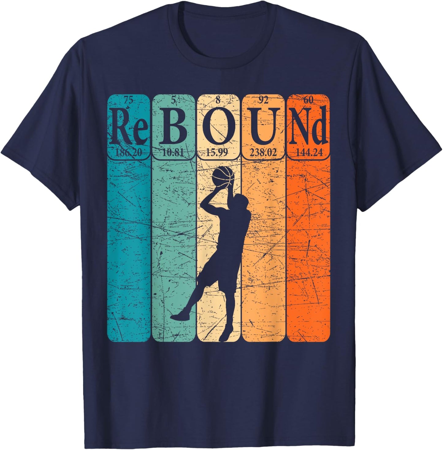 Basketball Periodic Table Elements Science Nerd Basketballer T-Shirt - T-Shirt | Navy