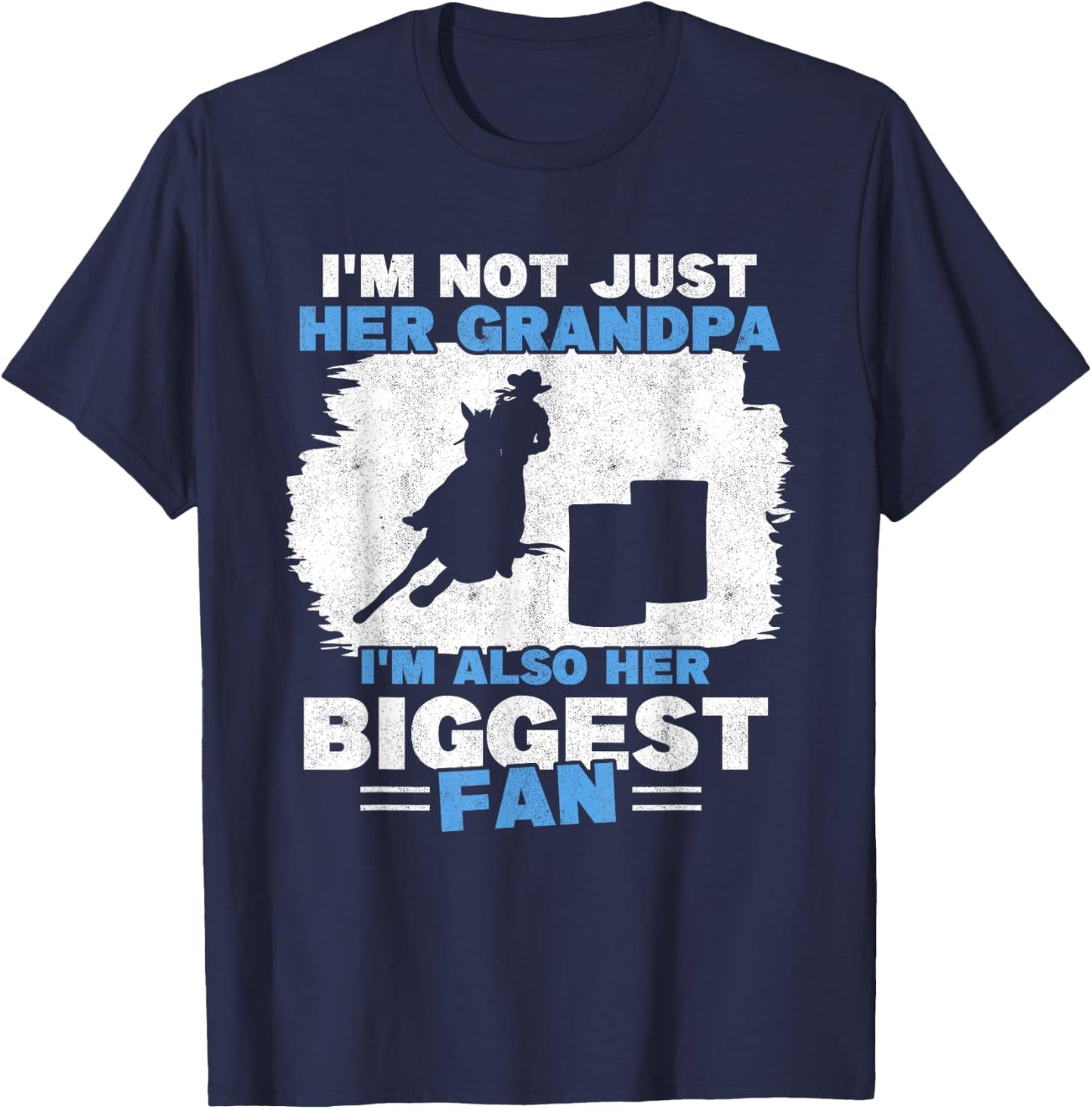 Barrel Racer Fan Grandpa Grandfather Horse Barrel Racing T-Shirt - T-Shirt | Navy