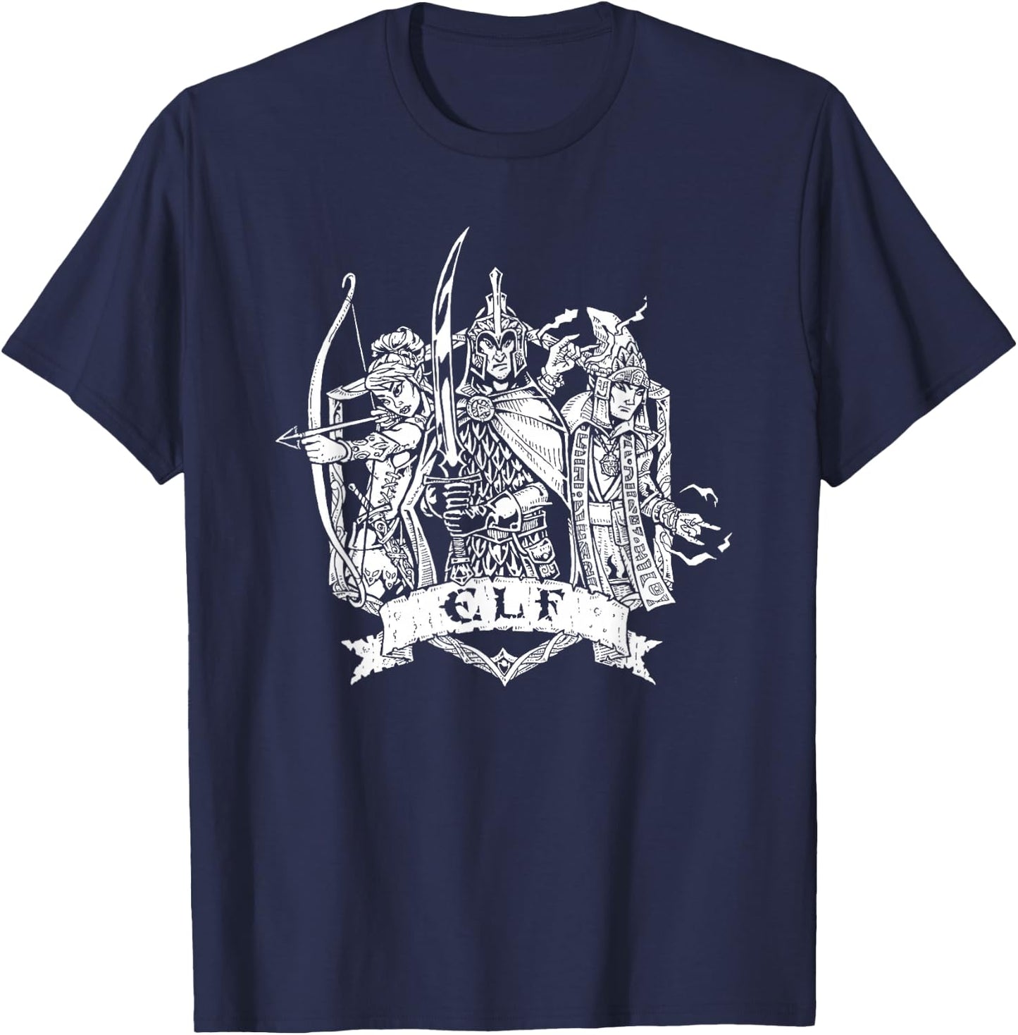 Fantasy Role-Playing Game (RPG) Elf T-Shirt - T-Shirt | Navy