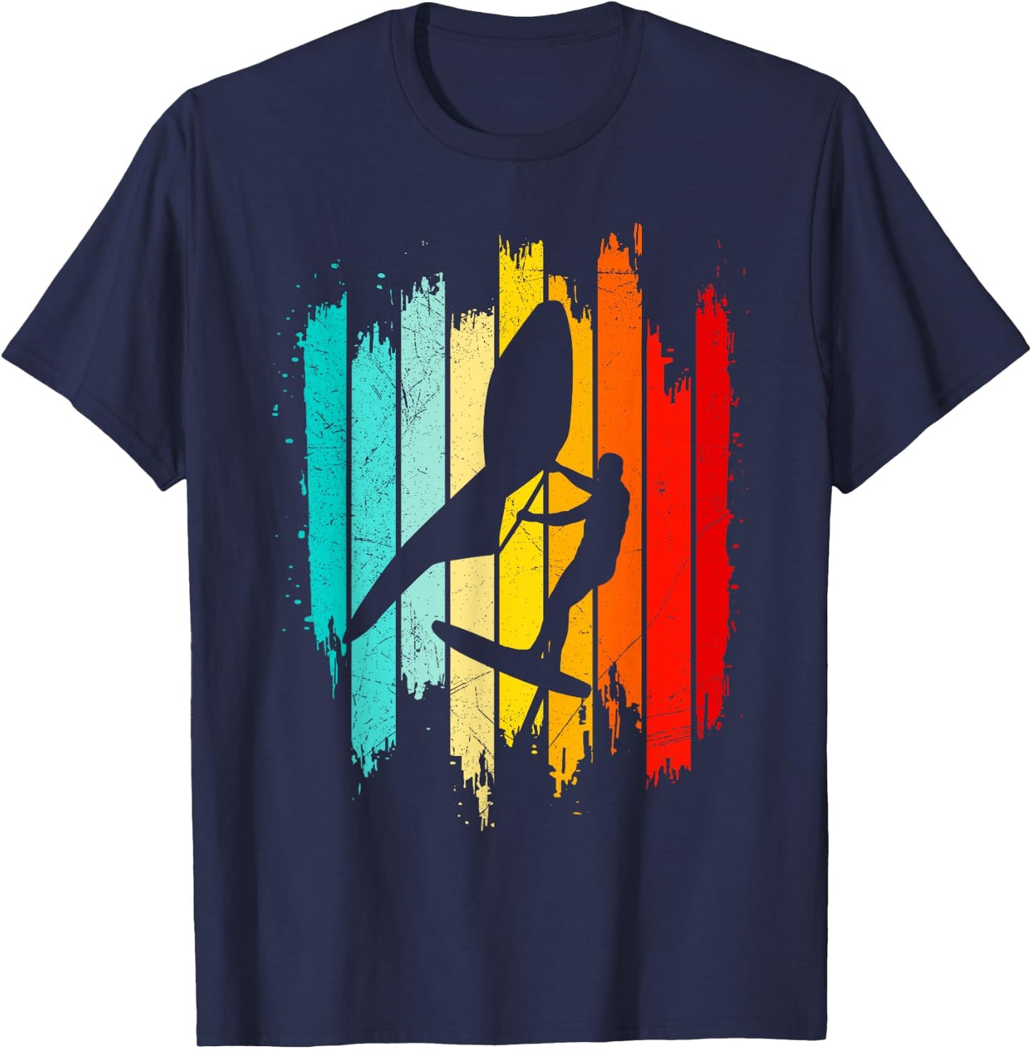 Wing Foil Wingfoil Wingsurf Retro Wing Foiler T-Shirt - T-Shirt | Navy