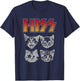 HISS Cat Funny Cats Kittens Rock Music Cat Lover Hiss , Black T-Shirt - T-Shirt | Navy