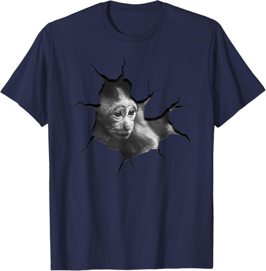 Macaques Baby Monkeys T-Shirt - T-Shirt | Navy